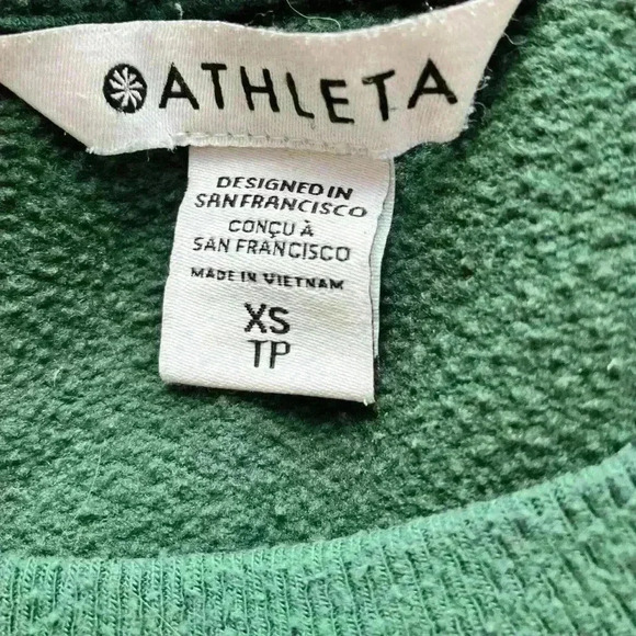 Athleta Coaster Luxe Pullover Casual Sweatshirt Green - Picture 7 of 9